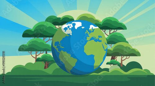 Eco friendly earth, green planet, environmental conservation, nature icons isolated on Transparent Background