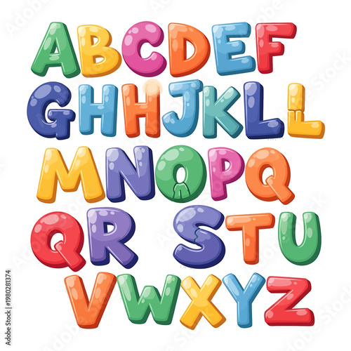 Multicolored alphabet letters in plastic 9.