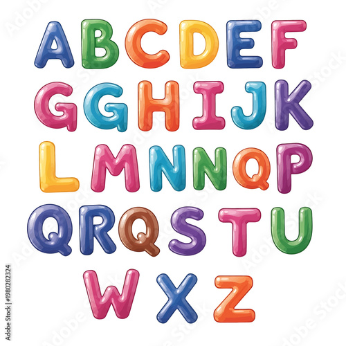 Colorful Alphabet Letters in Plasticine.