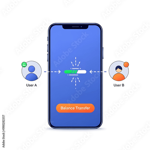 Smartphone with balance transfer interface.