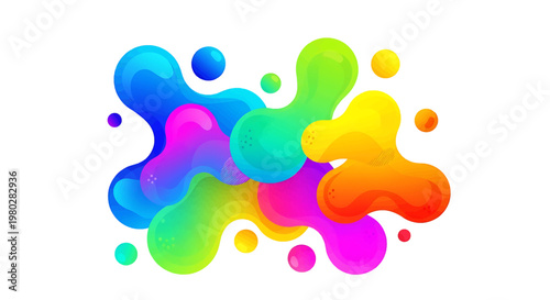 Vibrant colorful paint blobs splattered.