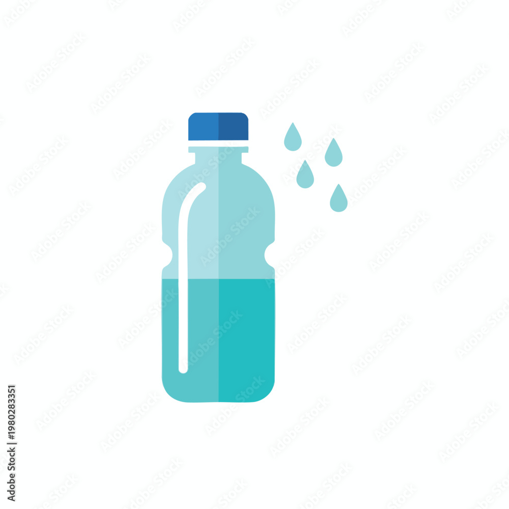 Obraz premium Refreshing Water Bottle with Droplets Hydration and Wellness Concept
