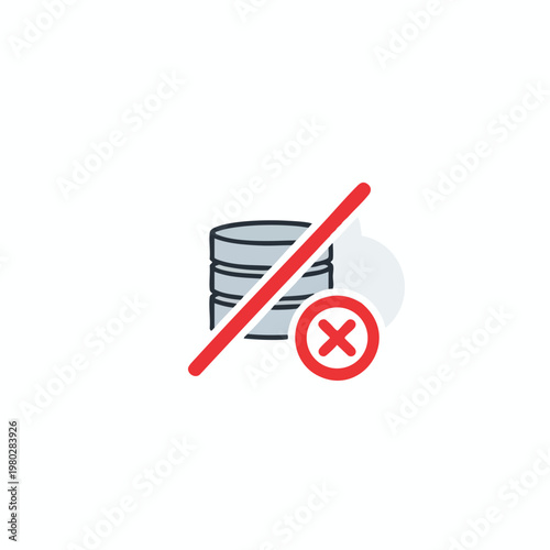 Empty Stack of Coins with a Prohibition Sign Financial Restrictions Concept