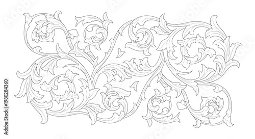 Intricate floral design elements pattern.