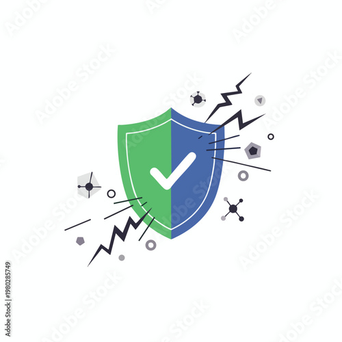 Protective Shield Icon Representing Security and Data Protection in Digital Technology