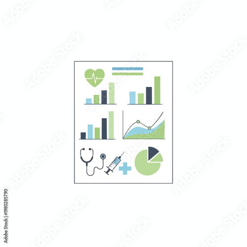 Medical Data and Health Analytics Illustration for Healthcare Reports
