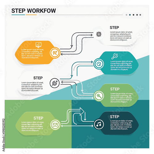 Infographic workflow steps process design.
