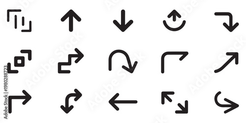 Essential directional arrow vector pack for user experience optimization and mobile application navigation design.