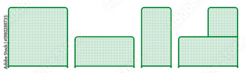 スポーツ用ネットフレームセット 防球ネット ゴール バリエーション ベクター素材