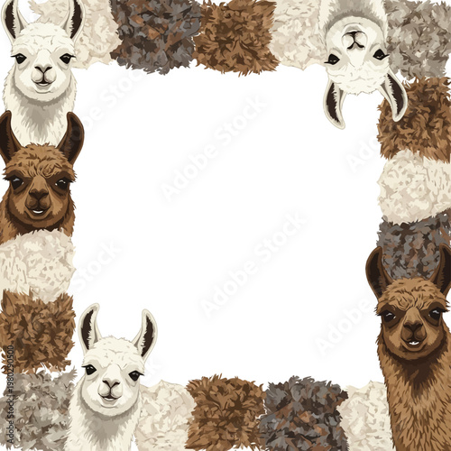 Llamas in a row looking forward.