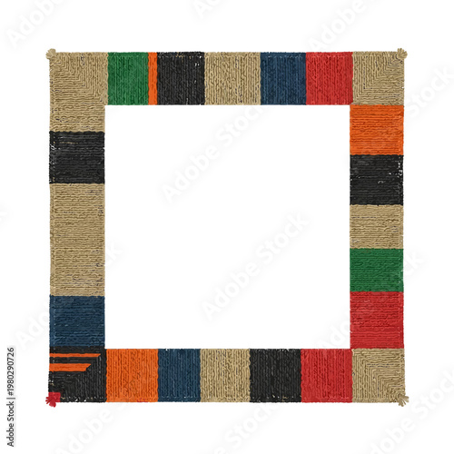 Colorful Patchwork Picture Frame Border.