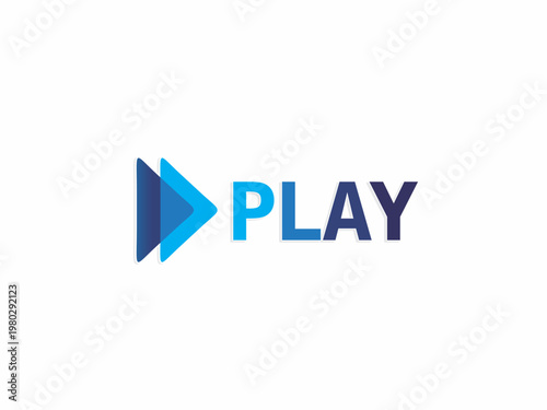 Modern Play Button Icon with Double Arrows for Video Streaming Platform or Digital Media Entertainment Business Logo Design
