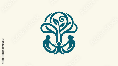Abstract Family Tree Logo Design