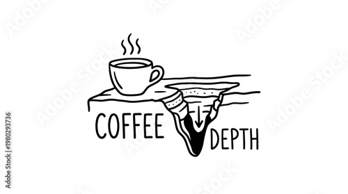 Coffee Depth Concept Cup on Edge Visualization