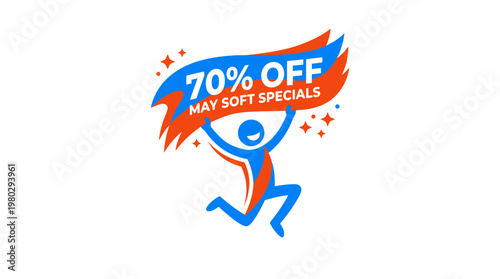 Joyful Person Announces 70% Off May Soft Specials