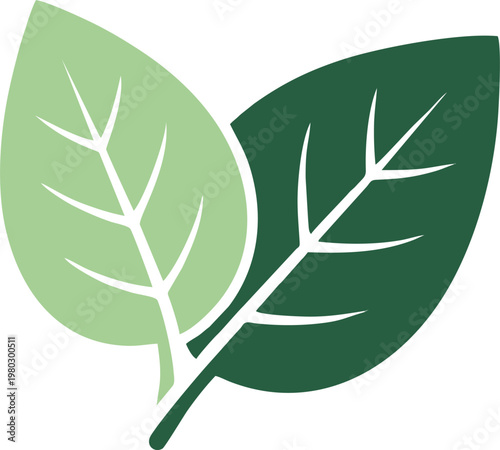 Minimal Eco Leaf Logo Design with Green Nature Symbol and Organic Branch Illustration