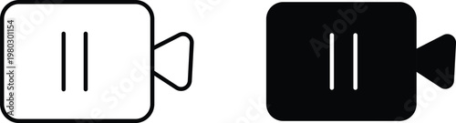 Video camera icon set. Movie and cinema symbols. Record sign. Multimedia and entertainment design.Camcorder sign. Digital media and film design Isolated vector graphics.


