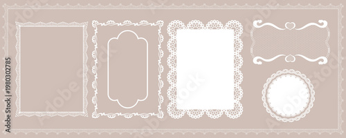 Decorative Lace Ornament Set with Floral Crochet and Vintage Detail