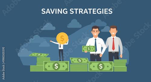 Businessmen with money and savings.