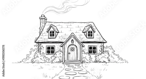 Cozy Cottage Home Exterior With Stone Path Welcoming Family and Cozy Living