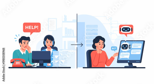 Businesswoman helping colleague with computer.