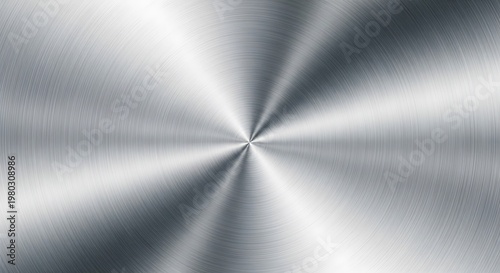 Metallic Texture Background Showing Circular Brush Strokes in Silver and Gray