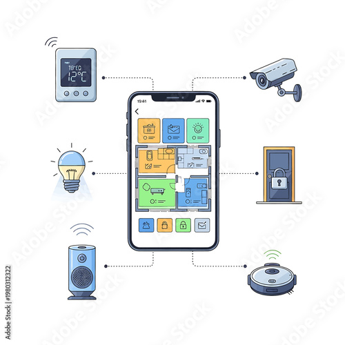 Bild auf Leinwand Smart Home Automation Control System App 2.
