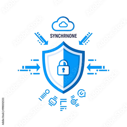 Shield with lock and cloud security 1.