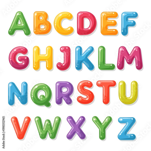 Multicolored Alphabet Letters in Plastic 7.