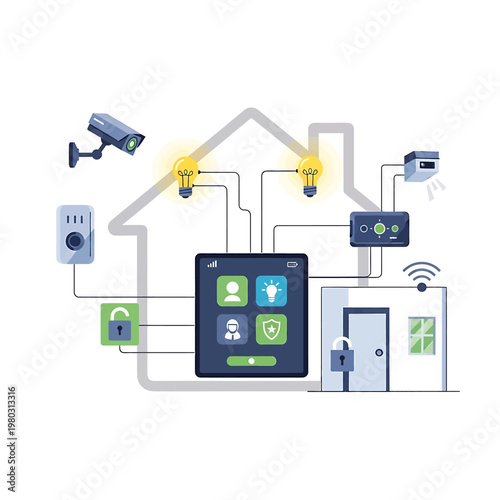 Smart Home Automation Control System Tablet.