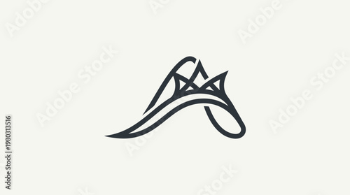 Abstract Elegant Horse Head Logo Design