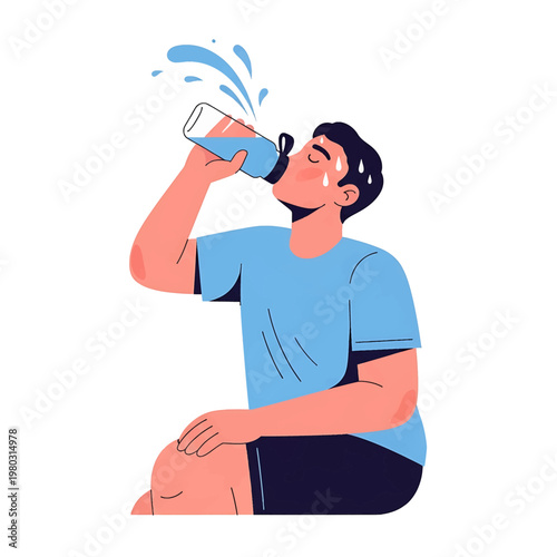 Man drinking from a bottle 2.