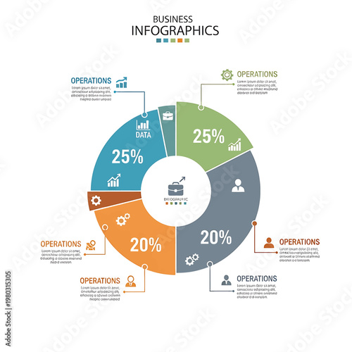 Business Infographic Chart Sections.