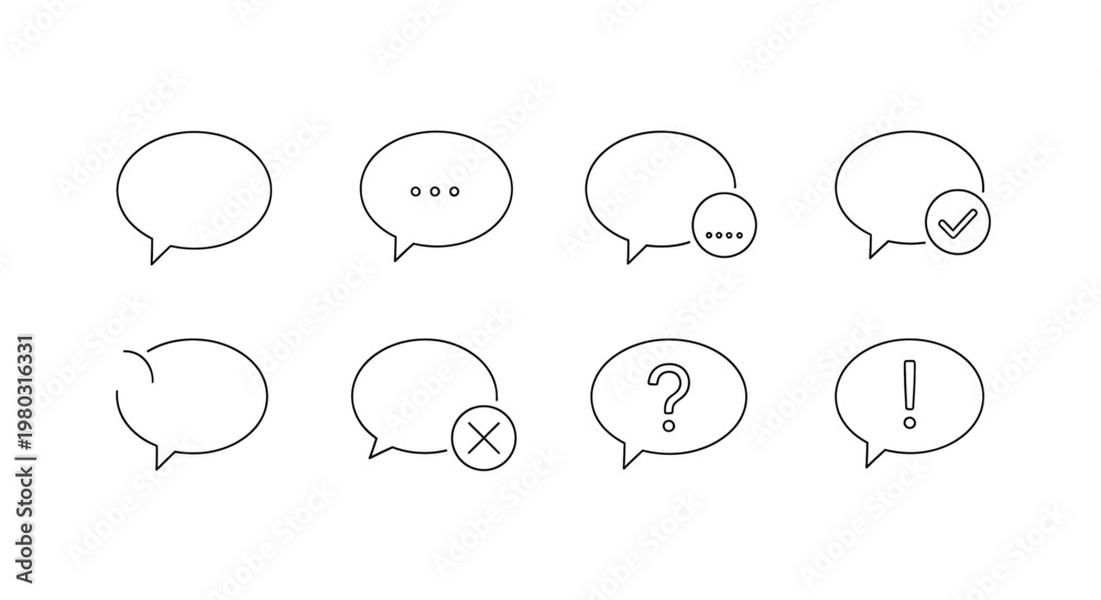 Obraz premium Collection of speech bubbles and icons.