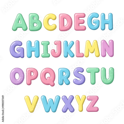 Multicolored alphabet letters toy set 1.