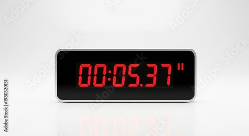 Digital Timer Showing Five Seconds and Thirty Seven.