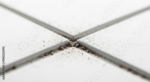 Dirty Grout Between White Ceramic Tiles.