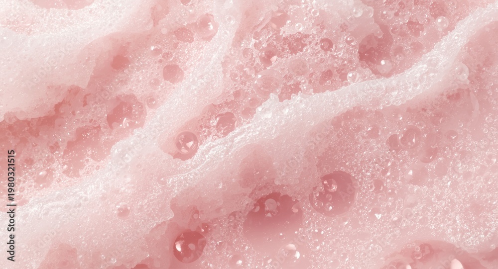 Obraz premium Soft white foam with bubbles from soap for skincare themed backgrounds