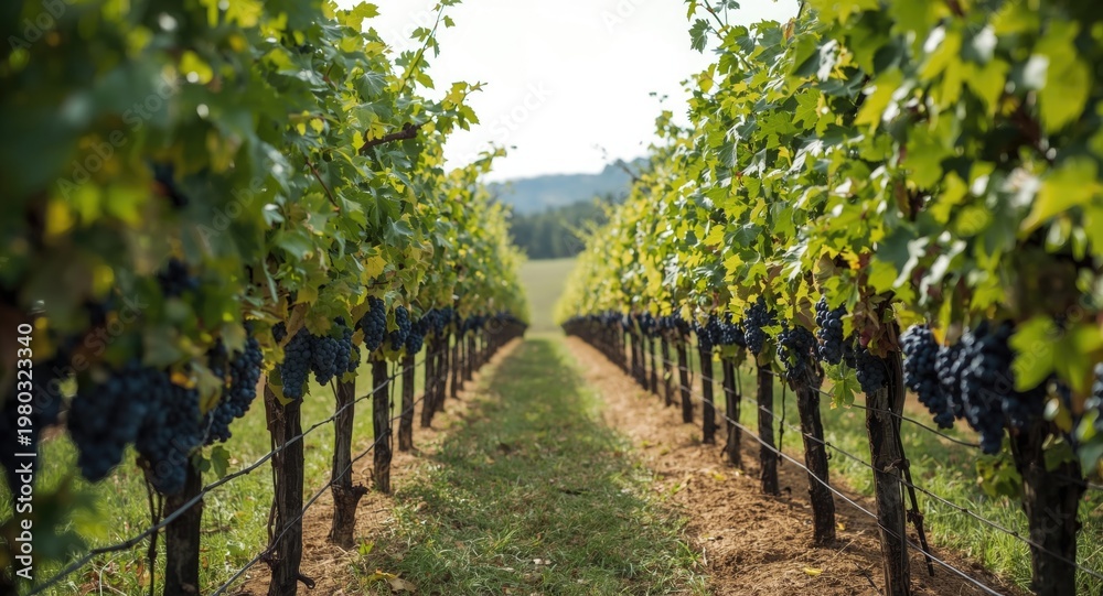 Fototapeta premium Vineyard management techniques for healthy grape production