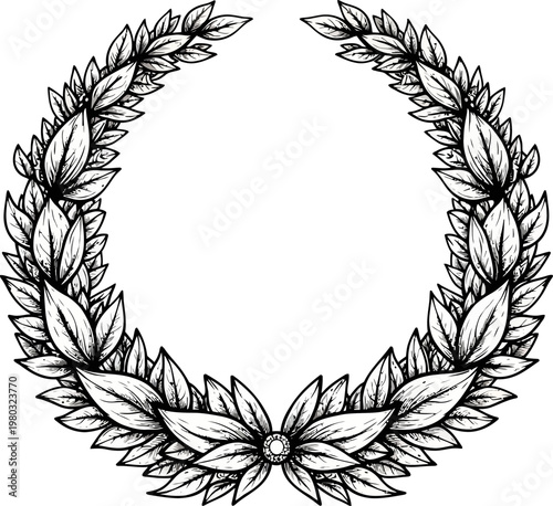 Elegant Laurel Wreath Illustration for Awards and Recognition.