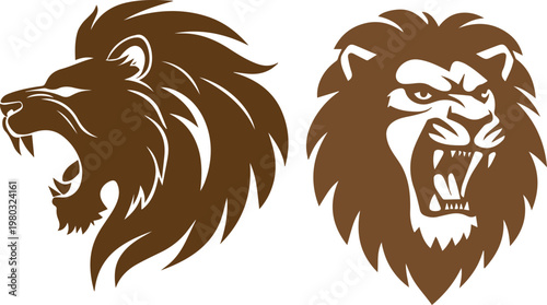Wild Lion King Head icon vector on white background