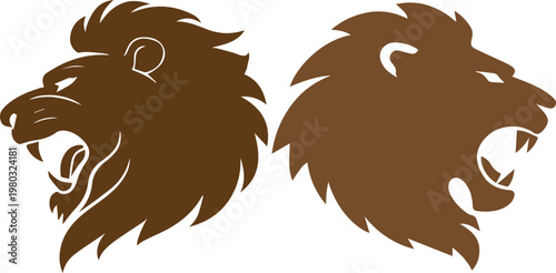Wild Lion King Head icon vector on white background