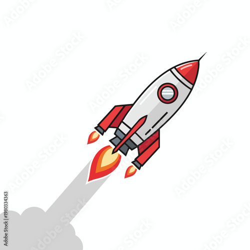 Futuristic Rocket Launch Illustration for Space Exploration Concept