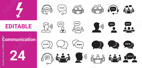 Communication icon,Communication and speaking icon set including discussion, speech bubble, 