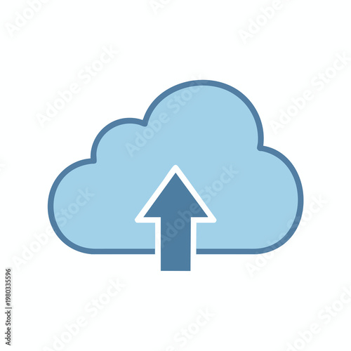 Cloud Computing Upload Icon for Digital Technology and Data Storage