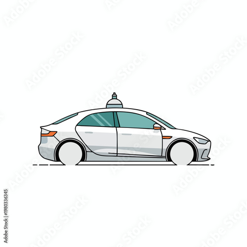 Modern Taxi Car Vehicle for Urban Transportation and Ridesharing