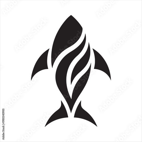 majestic fish vector silhouette clip art logo design illustration
 