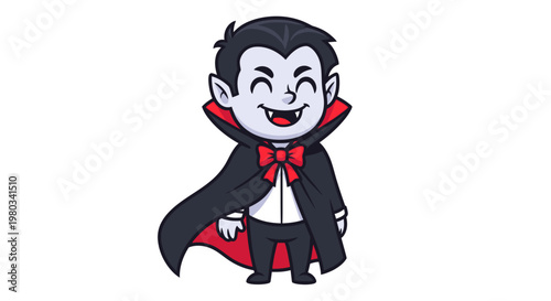 Cartoon vampire in a costume.