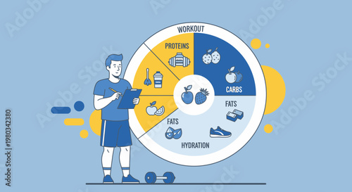 Fitness coach planning healthy diet and workout for active lifestyle