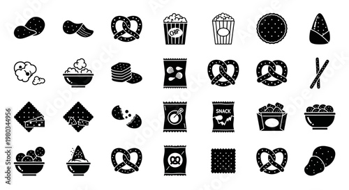 Collection of various food and drink icons.